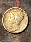 1916-S Mercury Dime AU Details Toned Rim Damage
