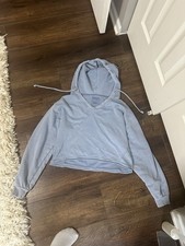 American Eagle Cropped Blue Hoodie Size Medium