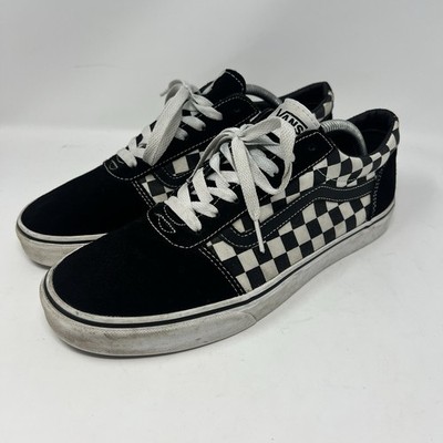 Vans Ward Checkered Sneakers Men's Size Black White Skate