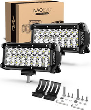 7 Inch LED Light Bar, LED Offroad Fog/Driving Lights, 50W 6000LM Tri-Row Work fo