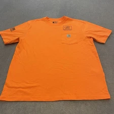 Carhartt Pocket T Shirt Mens Large Orange Distressed Grunge K87 3rd Party Logo