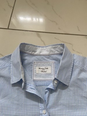  Massimo Dutti leichte Bluse blau/weiß Gr.36 kariert Damenbluse Neu