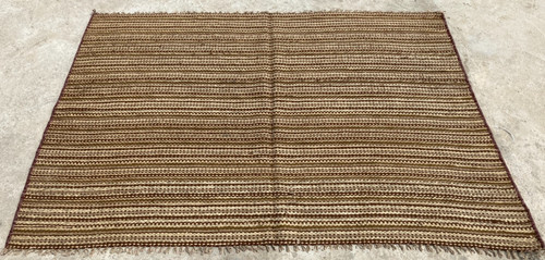 Vintage Traditional Oriental Jute Strip Multicolor Kilim Rug Carpet 184x135 cm