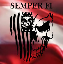 Semper Fi Usmc Marines Ega American Flag Skull Vinyl Decal Die Cut Sticker Semper Fi Usmc Marines Ega American Flag Skull Vinyl Decal Die Cut Sticker