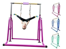 Foldable & Moveable Gymnastics Horizontal Bar with Foldable Purple with Rings