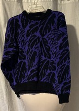Vintage 80s Sweater Abstract Geometric Retro Adult Large Read