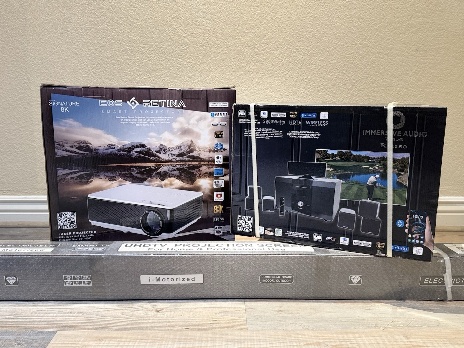 Complete Home Theater System &ndash; Projector + Screen + 7.1.4 