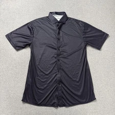 Collars & Co Shirt Mens Large Blue Geometric Athleisure Lightweight Performance