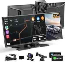 11" Portable Carplay Screen for Car, 4K Wireless Car Play  Android Auto