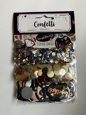 NEW Bride Confetti Party Wedding Celebration Table Decor 1.2 Oz Silver Gold Navy