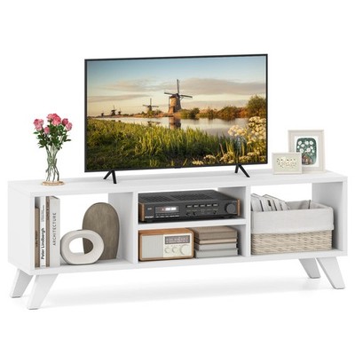 4-Cubby TV Stand for TVs up to 55'' Entertainment Center with Open Storage