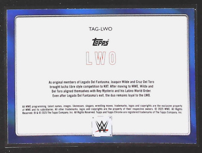 2025 Topps Chrome WWE Cruz Del Toro / Joaquin Wilde Tag Team #TAG