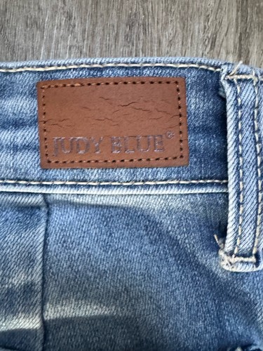 Judy Blue Jeans Mid-Rise Retro Szerokie nogawki Flare Damskie 7/28 Niebieskie 82401MD - Zdjęcie 7 z 9