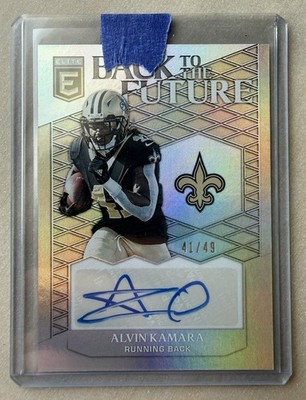2018 Panini Donruss Elite Alvin Kamara Back To The Future Auto 41/49 Jersey #