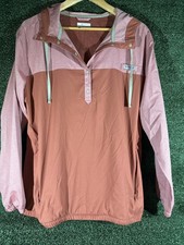 Columbia Women s XL Pink Coral Pullover Hoodie Hooded Pockets Logo PFG