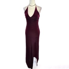 Vintage 1990  s Y2k Teeze Me Dark Red Velvet Maxi Dress 1 XS Formal Prom Gown