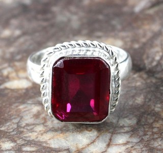 Red Sapphire 20.40 Ct Natural Octagon Certified Gemstone Ring Wedding Gift