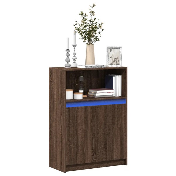 Sideboard Eichenoptik Braun LED 72X34X100 Cm Holzwerkstoff-image