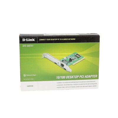 D-Link DFE-530TX+ 10/100 Mbps PCI Fast Ethernet Adapter Rev F3 new open box