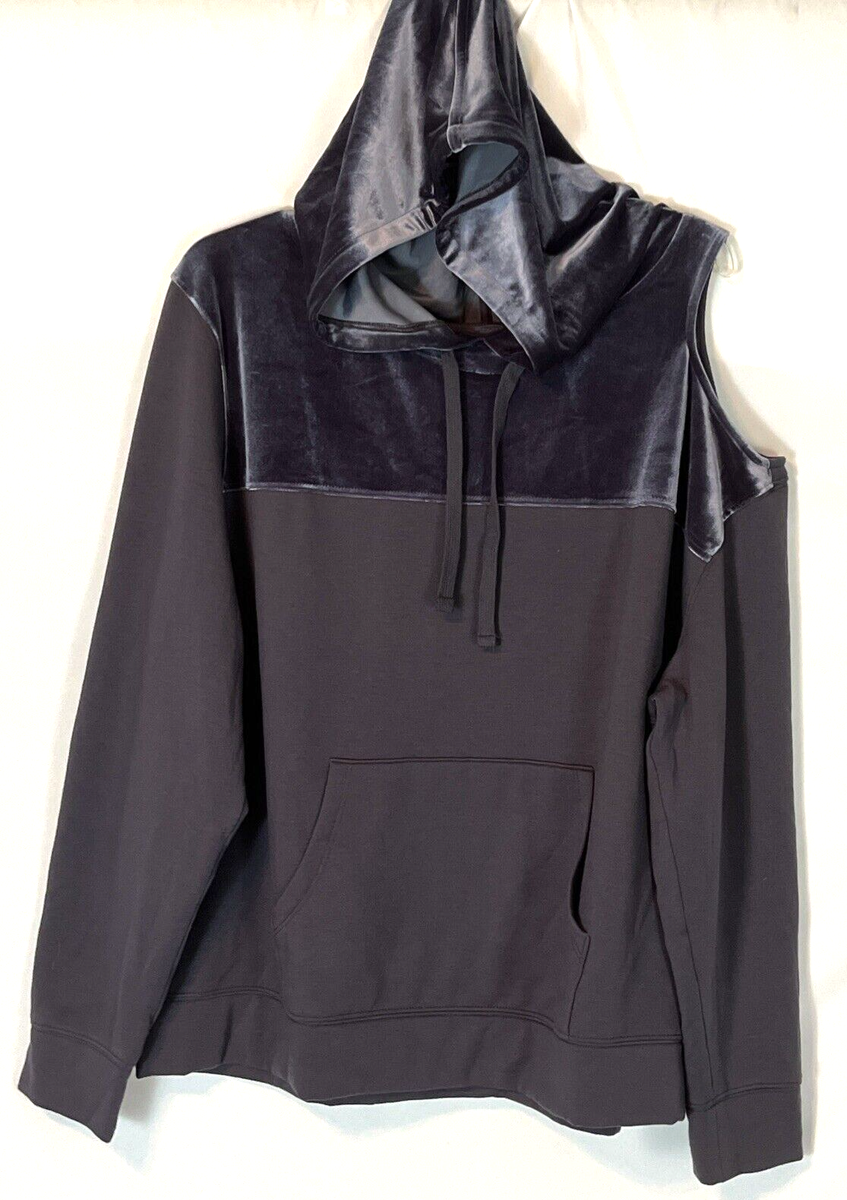 All Worthy Hunter McGrady Mixed Media Hoodie XL Gray Pull On A389041 Women  ZH4