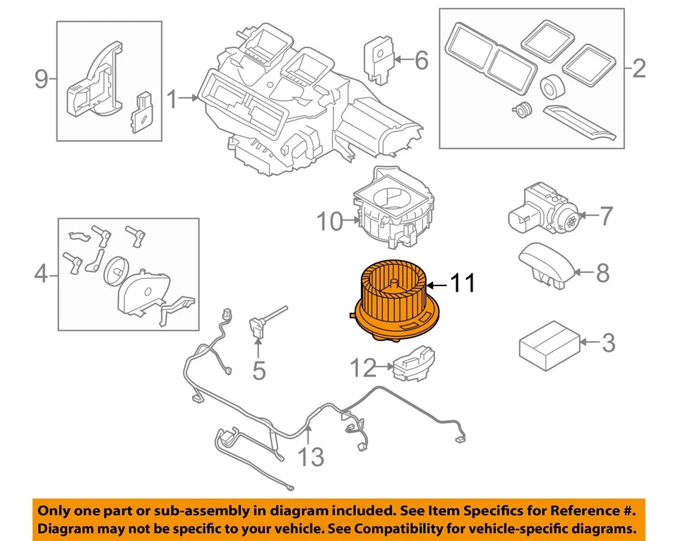 Motor de soprador HVAC usado serve: 2010 BMW 328I grau A - Imagem 3 de 4