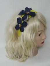 Ukrainian Yellow Headband and Blue Flower, Girls Hair Accessories, Vinok