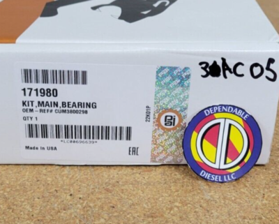 Standard Main Bearing Kit for Cummins ISX. PAI # 171980 Ref