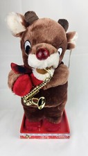 Christmas Motionette Animated Rudolph Reindeer Dancing Musical Sax Dan Dee