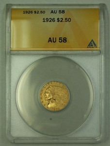 Details About 1926 Us Indian Head Gold Quarter Eagle Coin 250 Anacs Au 58