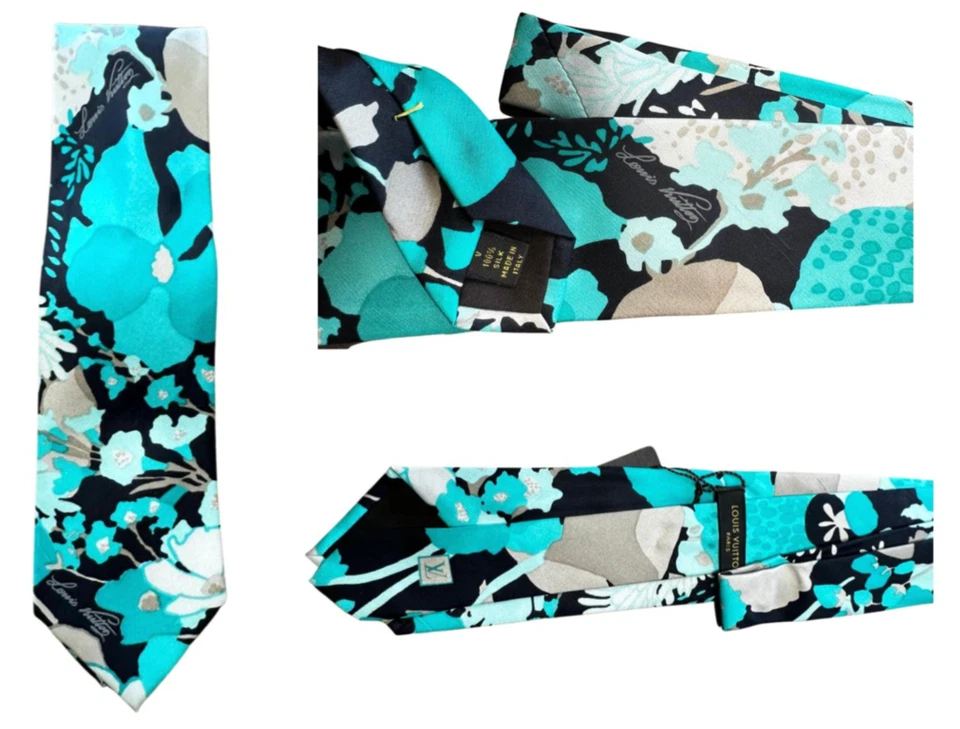 LOUIS VUITTON CLASSIC TIE KRAWATTE SILK RARE RETRO SEIDE MADE IN ITALY NEW - Bild 1 von 4