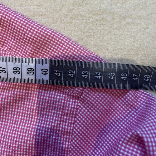 Jeff Banks Shirt Size M 39/40 Slim Fit long Sleeves Button-Up Red Checked - Picture 7 of 8