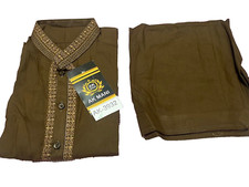 Pakistani Shalwar Kameez Men's Style Ready Made Brown Color Size Small AK-3932