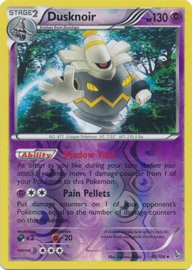 x1 Dusknoir - 40/106 - Holo Rare - Reverse Holo Pokemon XY Flashfire M/NM