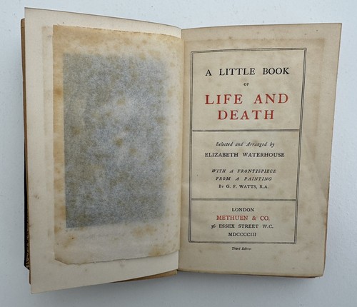 A Little Book of Life and Death by Elizabeth Waterhouse 1902 Antique HB 3rd Ed. - Bild 7 von 24