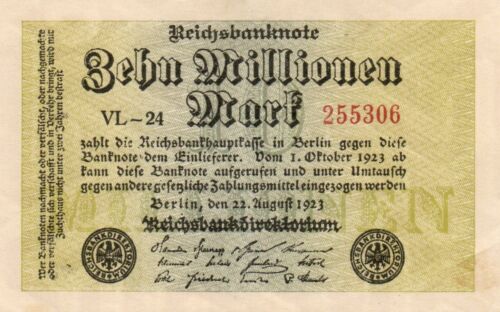XXX-Rara banconota inflazione originale da 10 milioni di marchi Weimar 1923 molto bella c!!