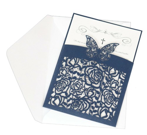 Laser Cut Rose Butterfly Wedding Invitation Card Hotel Business Greeting Cards - Picture 24 of 24