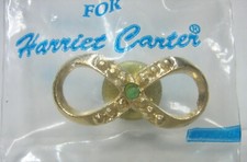 Genuine Emerald 24 Karat Gold Electroplated by Harriet Carter Lapel Pin Infinity