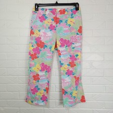 Vintage Lilly Pulitzer Pastel "Harbor View" Lightweight Cotton Capri Crop Pant 4