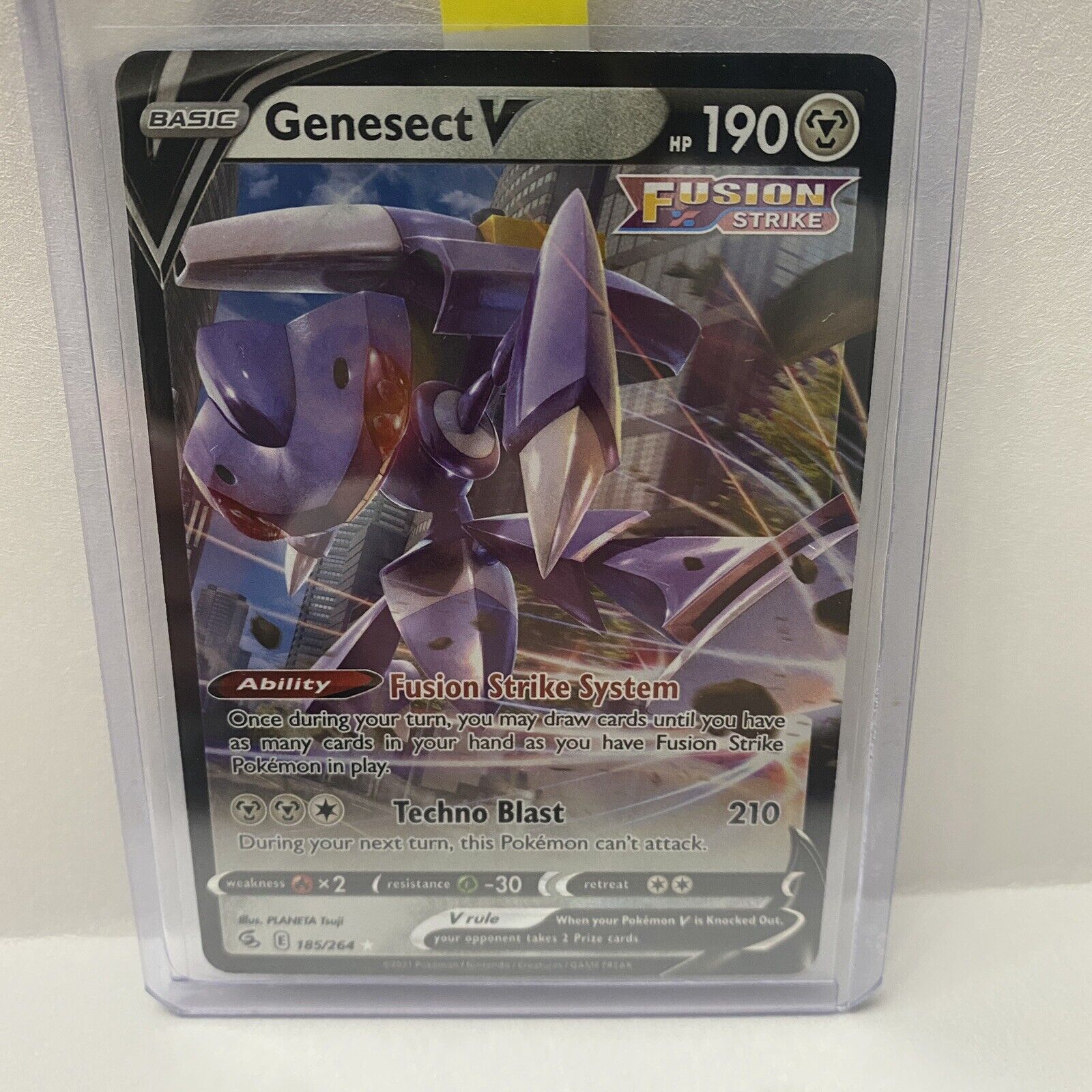 GENESECT V 185/264 - FUSION STRIKE POKEMON- RARE- HOLO- MINT - PACK FRESH