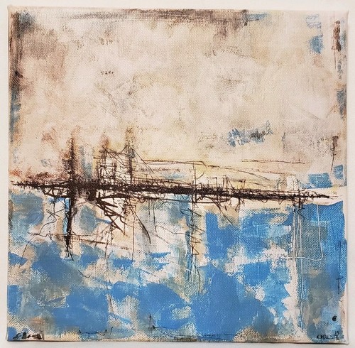No.773 Abstract Modern Minimal Textured Giclee Art Print On Canvas By K.A.Davis