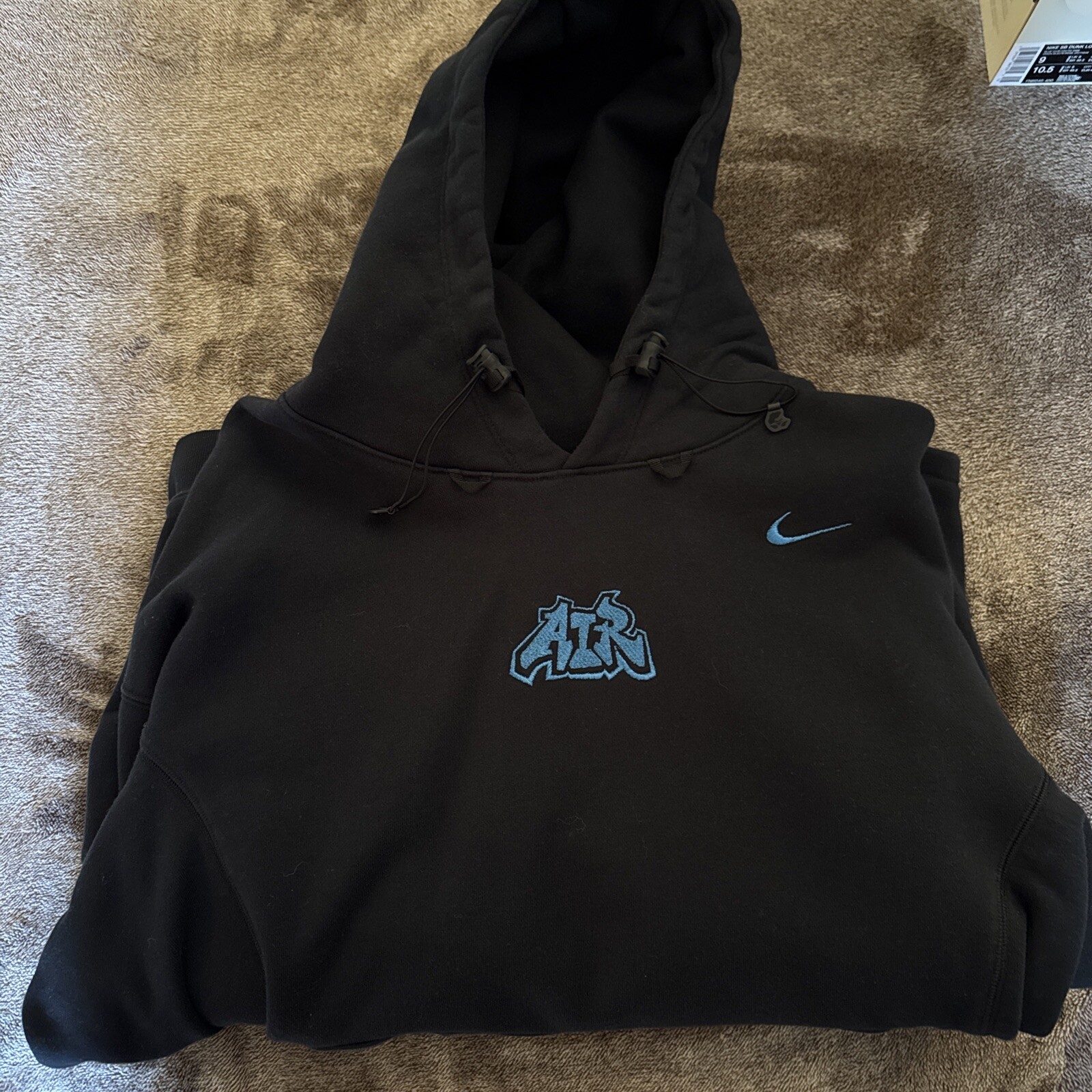 OFF WHITE X NIKE Nike x Off White 006 Felpa con Cappuccio Uomo M Sbiadita Nera Tasche Manica Lunga Y2K Sport