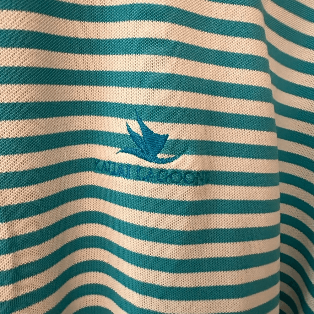 Peter Millar ~Mens Summer Comfort Golf Shirt ~turquoise/white