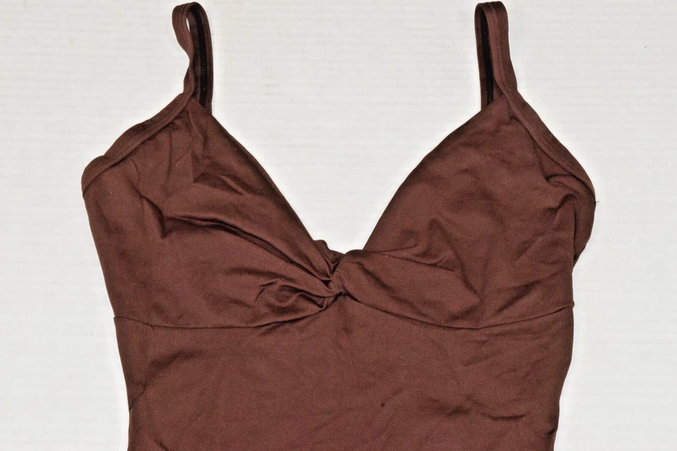 Traje de baño vintage EUROTARD talla S/M años 80 marrón espresso cobertura completa hecho en EE. UU. Foto 4 de 4