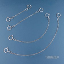 Sterling Silver Curb Chain Extender Connectors w/Spring Ring Clasps 1.5" - 4"