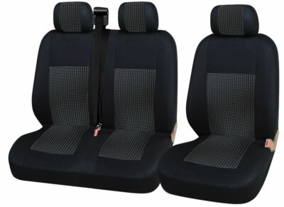 2+1 Bus Schwarz Sitzbezüge Premium Schonbezüge passend für Sprinter 
