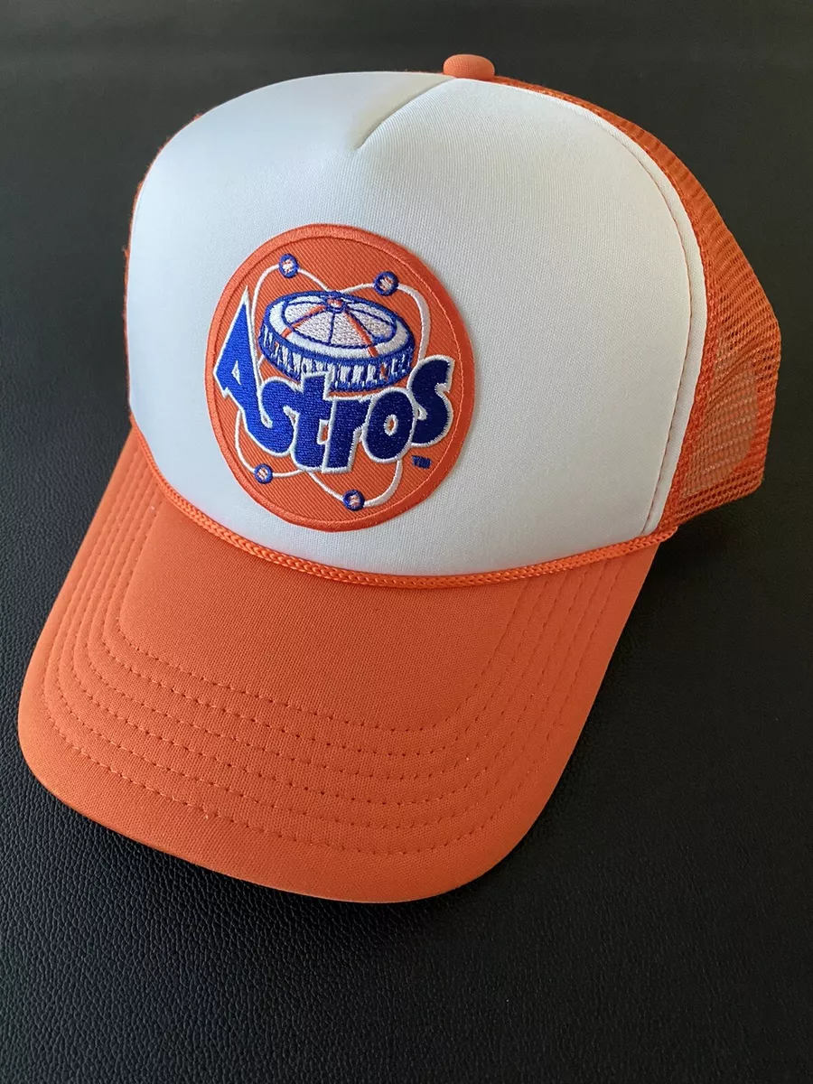 Throwback Vintage Astros Classic Logo Orange Trucker Mesh Snapback Hat Cap  NEW