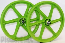 Skyway BMX 20" SIX SPOKE Tuff Wheels GREEN retro wheelset sealed bearings NEW