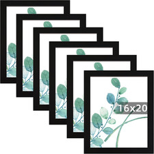 Set of 6 Black 16x20 Picture Frames for Wall Mounting and Gallery Display