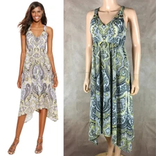 INC Handkerchief Hem 'Couture Paisley' Soft Dress NWT Size Small