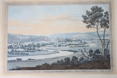 1793 The Windings of the Thames below Culham ORIGINAL PRINT Coloured Farington